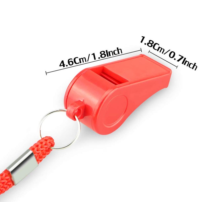 Hipat Red Emergency Whistles with Lanyard, Loud Crisp Sound Plastic Whistles Bulk Ideal for Outdoor Sportï¼ŒLifesavingï¼Œand Officials - Image 4